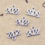 50pcs Charms Letter 2023 2022 Year 13x9mm Antique Silver Color Pendants DIY Making Findings Handmade Tibetan Jewelry