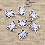 50pcs Charms Lovely Butterfly 10x12mm Antique Silver Color Pendants DIY Crafts Making Findings Handmade Tibetan Jewelry