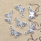 50pcs Charms Lovely Butterfly 10x15mm Antique Silver Color Pendants DIY Crafts Making Findings Handmade Tibetan Jewelry