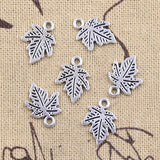 50pcs Charms Maple Leaf Leaves 15x12mm Antique Silver Color Pendants DIY Crafts Making Findings Handmade Tibetan Jewelry