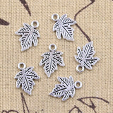 50pcs Charms Maple Leaf Leaves 15x12mm Antique Silver Color Pendants DIY Crafts Making Findings Handmade Tibetan Jewelry