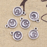 50pcs Charms Star Moon 13x10mm Antique Silver Color Pendants DIY Crafts Making Findings Handmade Tibetan Jewelry