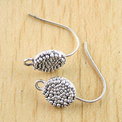 16pc Tibetan silver color round studded earring hook charms h0329