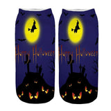 Halloween Socks pumpkin printed Sock Low Cut Ankle Socks one-side pattern only