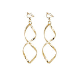 Fashion Jewelry Stud Earring geometric Hollow out Bending wave twist Ring