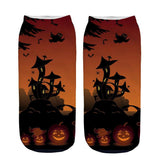 Halloween Socks pumpkin printed Sock Low Cut Ankle Socks one-side pattern only