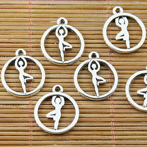 20pcs tibetan silver yoga trainer design charms EF1467