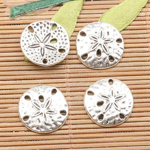 40pcs tibetan silver color flower pattern conector design with 5hole  H1704