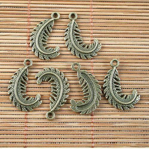 14pcs antiqued bronze leaf design pendant G1514