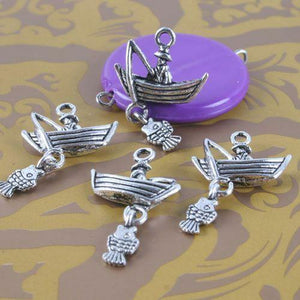 10pcs Tibetan silver fishman and fish pendant g1714