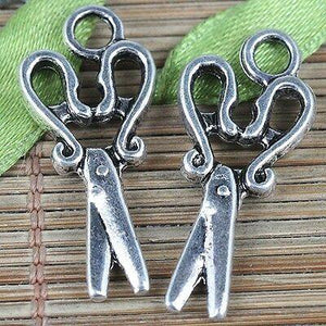 12pcs tibetan silver color scissors design charms EF0277