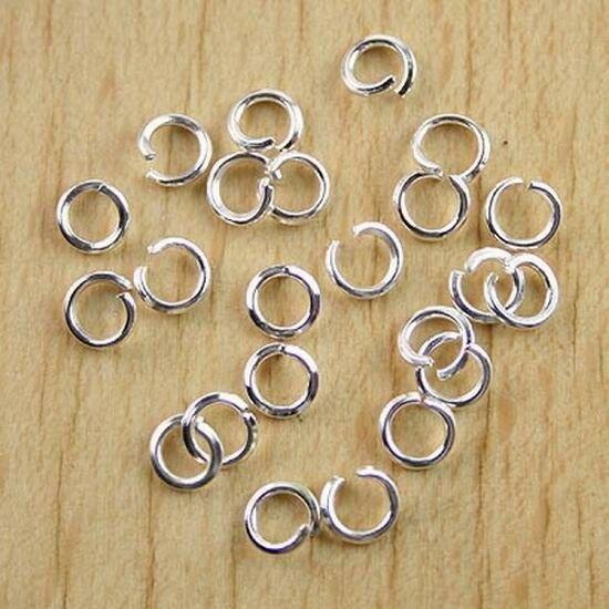 200Pcs 5mm silver-tone Findings Open jump Rings h0675