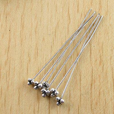 20pc HANDMADE Tibetan silver Head Pin W/ Unique head h0596