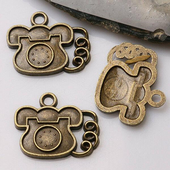 10pcs antiqued bronze color home phone  design  charms  EF3354