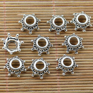 26PCS Tibetan silver tone floral big hole bead cap EF1762