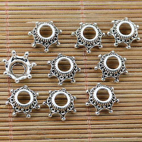 26PCS Tibetan silver tone floral big hole bead cap EF1762