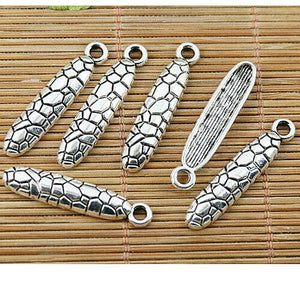 12pcs tibetan silver tone skin textured design charms EF1729