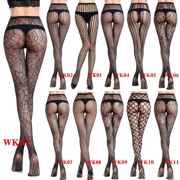 Sexy Jacquard/fishing Mesh Hollow Slim Pantyhose Socks Stockings open-crotched
