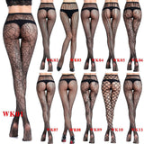 Sexy Jacquard/fishing Mesh Hollow Slim Pantyhose Socks Stockings open-crotched
