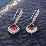 Fashion Square Crystal Drop Earrings Hook Rhinestones 925silver Plated x1 E511