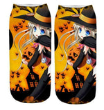Halloween Socks pumpkin printed Sock Low Cut Ankle Socks one-side pattern only