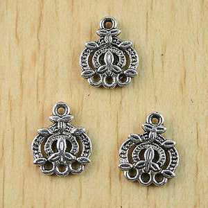 24Pcs Tibetan silver flower Pendants findings h1020