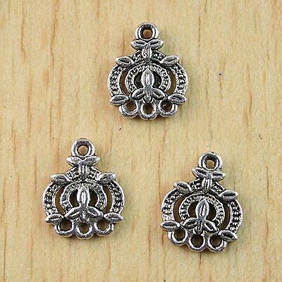 24Pcs Tibetan silver flower Pendants findings h1020