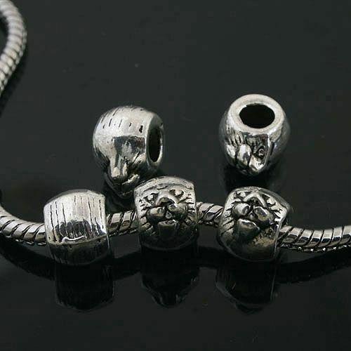 8pcs Tibetan Silver animal spacer Beads Fit European Bracelet L0015