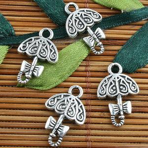 Alloy metal Tibetan Silver color2sided umbrella design charms 20pcs EF0105