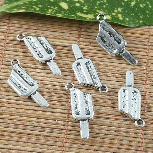 10pcs antiqued silver two sides popsicle pendant G1271