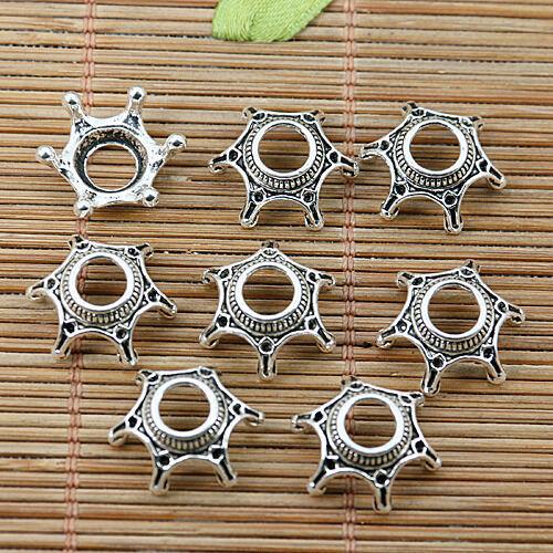 20pcs tibetan silver tone big hole bead cap design EF1987