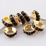 PICK !Multi-styles Crystals European Big Hole Spacer Beads DIY making bracelet