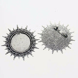 2pcs Tibetan silver color ROUND 25mm cabochon settings  rim brooch design XA032