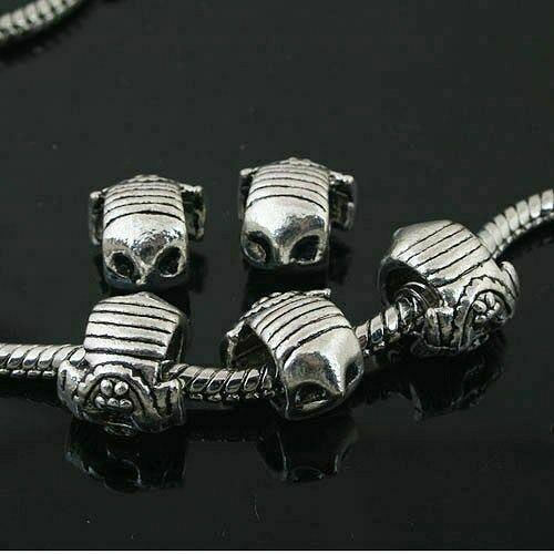 10pcs Tibetan Silver owl face spacer Beads Fit European Bracelet l0046