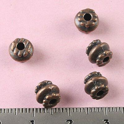30pcs copper tone pulley shape spacer beads h1795