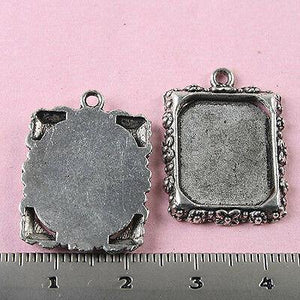 10pc Tibetan silver floral rim picture frame charms h0735