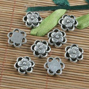 10pcs tibetan  silver color flower design spacer beads G1167