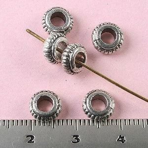 40pcs Tibetan silver 7mm round spacer bead h1428
