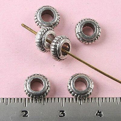 40pcs Tibetan silver 7mm round spacer bead h1428