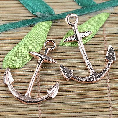Fashion Rose-gold Boat Anchor Design Charms/Connector 5pc EF0371