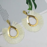 Fashion Bohemian Earrings Hook Tassel Fringe Boho Dangle Earrings Jewelry 1 Pair