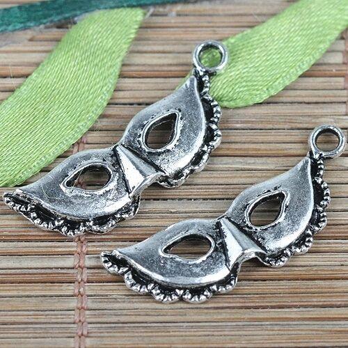 15pcs tibetan silver color mask design charms EF0205