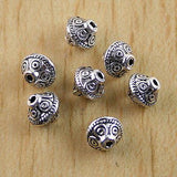 40pcs 6.5x6.6mm Tibetan silver studed drum spacer beads h0428