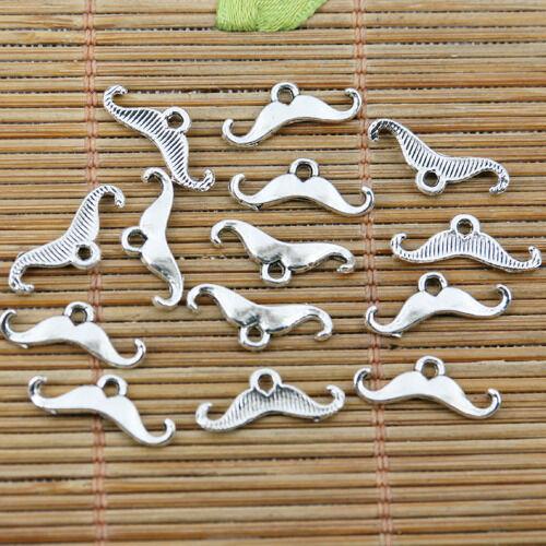 200pcs tibetan silver color mini moustache design charms EF2277