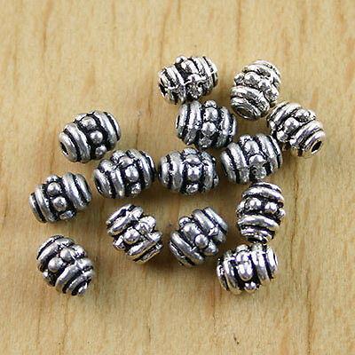 80pcs Tibetan Silver Barrel Beads Spacers H0509