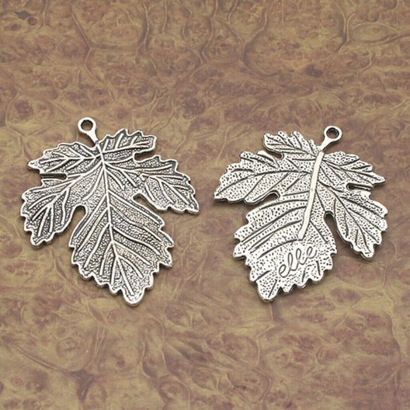 3pcs Tibetan Silver maple leaf charm pendants X0106