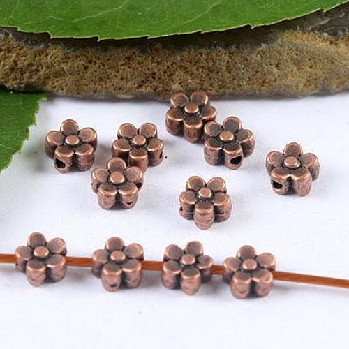 100pcs copper-tone plum flower spacer beads H1890