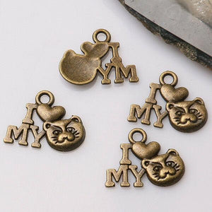 20pcs antiqued bronze color crafted  animal head  design  charms  EF3400