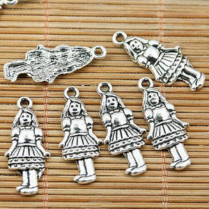 20pcs tibetan silver tone girl charms EF1956