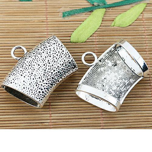 2pcs tibetan silver color textured pendant connecotr DIY MAKING EF1454